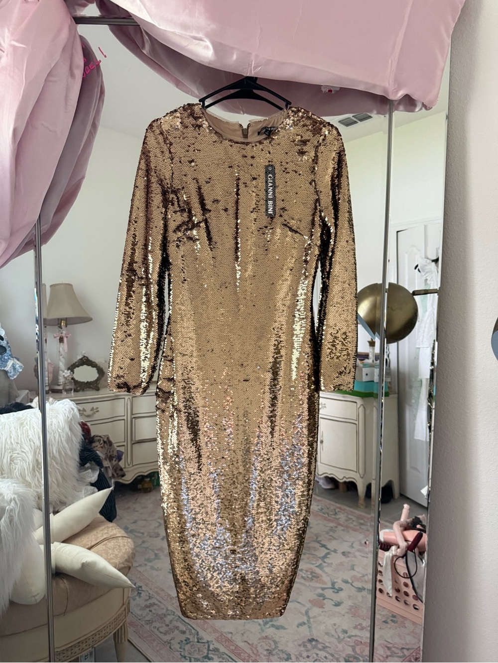 Gianni Bini gold sequin dress